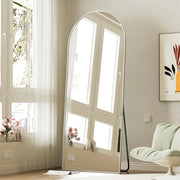 BEAUTYPEAK 71"x26" Arch Floor Mirror Full Length Mirror Wall Mirror Hanging or Leaning Arched-Top Full Body Mirror with Stand for Bedroom Dressing Room Silver