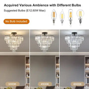 Large Black Crystal Chandelier, Contemporary Style Chandelier, Dining Room, Living Room, Bedroom - Bulb Not Included  Unavailable Platforms- Temu